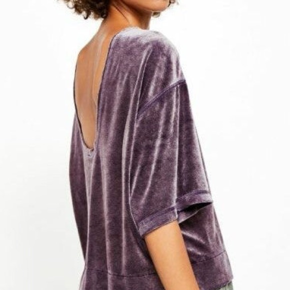 Free People - Valerie Velvet Tee Slouchy Oversized - (#0641) - Picture 2 of 5
